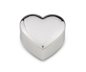 kleine glänzende versilberte Schmuckdose in Herzform 6.5x6 cm