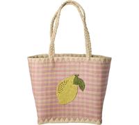 Kleine Handtasche Raffia Pink Zitrone Rice by Rice Unikat - Standard