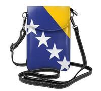Kleine Handy-Geldbörse, 19,3 x 12,4 cm, Motiv: YYHHAOFA Flagge von Bosnien und Herzegowina, modisch, praktisch, multifunktional, Leder, Crossbody-Tasche für Damen