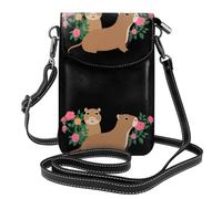 Kleine Handy-Geldbörse, 19,3 x 12,4 cm, Motiv: YYHWHJDE Rosen und Capybaras, modisch, praktisch und multifunktional, für Wandern, Camping, Einkaufen, Reisen