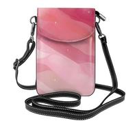 Kleine Handy-Geldbörse, 19,3 x 12,4 cm, YYHWHJDE Pink, Farbverlaufsmuster, modisch, praktisch, multifunktional, Leder, Crossbody-Klappe, Handytasche für Damen