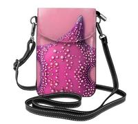 Kleine Handy-Geldbörse, 19,3 x 12,4 cm, YYHWHJDE Pink, Sandstrand, modisch, praktisch, multifunktional, Leder, Crossbody-Klappe, Handytasche für Damen