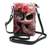 Kleine Handy-Geldbörse, 19,3 x 12,4 cm, YYHWHJDE Zucker, Horror, Totenkopf, Blumen, Rosenmuster, modisch, praktisch und multifunktional, für Wandern, Camping, Einkaufen, Reisen