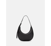 Kleine Hobo-Bag aus natürlich genarbtem Leder schwarz