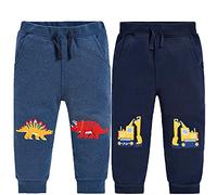 Kleine Jungen Hose niedlich Cartoon gedruckt lässig Stricken elastische Hosen Kleinkind Junge weiche Baumwolle Sweatpants