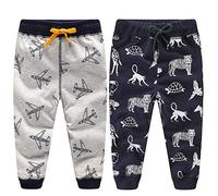 Kleine Jungen Hose niedlich Cartoon gedruckt lässig Stricken elastische Hosen Kleinkind Junge weiche Baumwolle Sweatpants