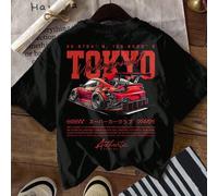 Kleine Jungen Lässig einfaches, locker sitzendes, bequemes T-Shirt mit englischen Buchstaben, Auto, Retro, Cartoon, Streetstyle, Sportstil Kurzarm Run