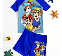 Kleine Jungen Lässig Loose-Fit Rundhals Kurzarm T-Shirt und Shorts Badehose Set, geeignet für den Sommer