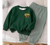 Kleine Jungen Loose Sportlich Lässig Bequemer Langarm Sweatshirt und Hose 2 Stücke Set, geeignet für Herbst/Winter, klassischer cooler Rennwagen Grafi