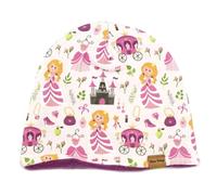 Kleine Könige Mütze Mädchen Herbst Winter Kindermütze · Modell Schloss Prinzessin rosa · Fleece Magenta · Größe 98/104 (KU 47-50)
