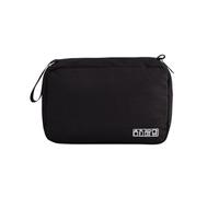 Kleine kompakte Reise-Kulturbeutel zum Aufhängen, Mini-Handgepäck-Kulturbeutel für Damen und Herren, Toilettenartikel, wasserabweisend, Schwarz, Schwarz