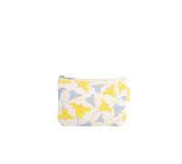 MELA Kosmetiktasche aus Bio-Baumwoll-Canvas 18 x 12 cm, greige/bellflower print
