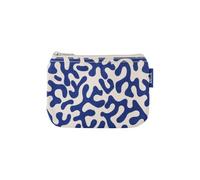 MELA Kosmetiktasche aus Bio-Baumwoll-Canvas 18 x 12 cm, greige/blue coral print