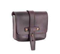 ULFBERTH | Mittelalter Gürteltasche aus Leder | Hochwertige Tasche aus Büffelleder | Reenactment Ledertasche für den Gürtel (Dunkelbraun)