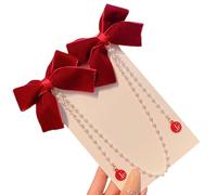 Kleine Mädchen-Haarspange mit doppelter Schleife, lange Perlen, Quasten, Haarspangen, seitliche Haarnadel für Kinder im Alltag