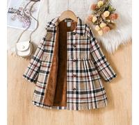 Kleine Mädchen Herbst Lässig Retro College Stil gemusterter doppelreihiger Cardigan warme Jacke