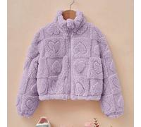 Kleine Mädchen Lässig, komfortable Stehkragen Jacke Einfarbig und Teddyfell
