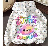 Kleine Mädchen Lässig Niedlich Lustig Quetsch-Brötchen Muster, Glitzer, Strass-Brötchen, Cremeweiß, Dickes Weiches Bequemes Kapuzen-Sweatshirt Geeigne