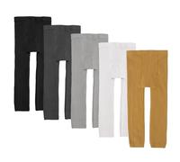 Kleine Mädchen Leggings mit niedlicher Cartoon-Stickerei, knöchellang, ohne Füße, 4-10 Jahre, 5 Stück, Mehrfarbig, 3-5T