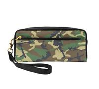 Kleine Make-up-Tasche, Reise-Make-up-Tasche, Kosmetiktasche für Damen, Kosmetiktasche, robuster Reißverschluss, Militär-Camouflage, Grün, Schwarz , Einheitsgröße, Kosmetiktasche