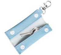 Kleine Münze, Polyurethan-Leder, wasserdicht, mit Schlüsselanhänger, kompakte Kosmetiktasche für Ecken, Schlüssel, Kopfhörer, Empfänger und andere kleine Gegenstände, blau, Se référer au descriptif