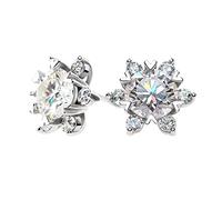 Kleine Ohrringe,Klassische Ohrringe Mädchen Kristall Silber Zierliche Frauen Große Zirkonia Ohr Piercing Ohrstecker (Silver,One Size)