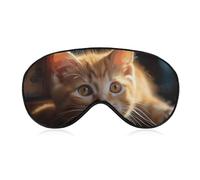 Kleine orangefarbene Katzen-Schlafmaske, Augenmaske, Augenmasken für Schlafmasken für Damen und Herren, Reiseaugenmaske, verstellbare Schlafmaske, Schlafmaske, Verdunkelung, niedliche Schlafmaske