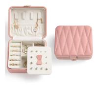 Kleine Reise Schmuckschatulle Diamant Leder Ringe Halskette Ohrringe