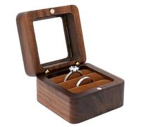 Kleine Ringschatulle Holz Ring Box Vintage Ringbox Holz Ringschachtel Walnuss Holz Ring Box Schmuckkästen Schmuckbox Schmukkiste Schmuckkoffer für Vorschlag Verlobung Hochzeitszeremonie