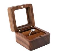 Kleine Ringschatulle Holz Ring Box Vintage Ringbox Holz Ringschachtel Walnuss Holz Ring Box Schmuckkästen Schmuckbox Schmukkiste Schmuckkoffer für Vorschlag Verlobung Hochzeitszeremonie
