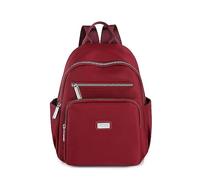 Kleine Rucksack Für Damen Mädchen Nylon Wasserdicht Lässiger Tagesrucksack Schultaschen Anti Diebstahl Burgund