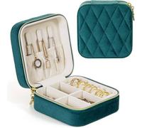 Kleine Schmuckkästchen Damen Reise Schmuckbox Samt Pfauenblau