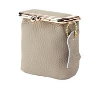 Kleine Schmuckschatulle aus Leder, Vintage-Münzgeldbörse mit sicherem Verschluss, für Ohrringe, Halsketten, Organizer, geeignet für modische Frauen, tragbarer Kosmetik-Organizer, Grau (Elephant Grey