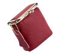 Kleine Schmuckschatulle aus Leder, Vintage-Münzgeldbörse mit sicherem Verschluss, für Ohrringe, Halsketten, Organizer, geeignet für modische Frauen, tragbarer Kosmetik-Organizer, claret, Einheitsgröße