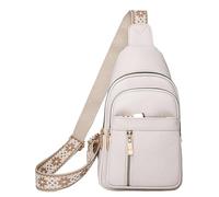 Kleine Schultertasche - PU-Leder-Geldbörse, kompakte Schultertasche, mehrere Taschen, Reise-Brusttasche, lässig, leicht, verstellbarer Riemen, Organizer für Damen, Herren, Teenager, Alltag, Schule
