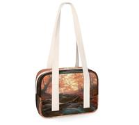 Kleine Sporttasche mit Herbstlandschaft, Mini-Turnbeutel, leicht, lässig, Reisen, Sport, Organizer, Tasche für Kinder, Mädchen, Jungen, Damen, Herren
