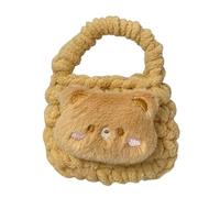 Kleine Tier-Schlüsselanhänger-Tasche, weich, pelzig, für Kopfhörer, Cartoon-Strickbär-Design, Aufbewahrungstaschen für Kinder und Jugendliche, weiche Plüsch-Geldbörse, 06style, Mass Beauty