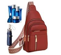 Kleine Umhängetasche - aus PU-Leder, Mini-Schulter-Brusttasche, robuste Reißverschlusstasche, modisches Umhängetaschen-Accessoire | Trendiger PU-Sling-Rucksack für Damen, Herren, Teenager, Reisen,