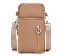 Kleine Umhängetasche für Damen, Mini-Umhängetasche, Handytasche, Handtasche, Mini-Geldbörse, über Schultergurt, 01 Camel, Large, Mini-Umhängetasche
