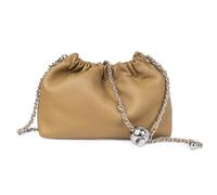 Kleine Umhängetasche für Damen, trendy, Knödeltasche, Clutch, Geldbörse für Damen, Abendtasche, Wolkengeldbörse, veganes Leder, Hobo-Tasche, Leder-Khaki