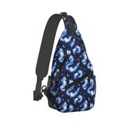 Kleine Umhängetasche für Damen und Herren - Fantasie-Fuchsmond-Druck, verstellbare Schultertasche, Gürteltasche, Umhängetasche, Rucksack, für Reisen, Wandern, Sport, Laufen