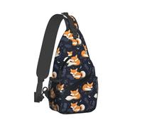 Kleine Umhängetasche für Damen und Herren - schlafender süßer Fuchs-Druck, verstellbare Schultertasche, Gürteltasche, Umhängetasche, Rucksack, für Reisen, Wandern, Sport, Laufen