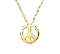 Kleine Weltfriedenszeichen Anhängerkette Vergoldet Mit .925 Sterling Silber