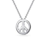 Kleine Weltfriedenszeichen Anhängerkette Vergoldet Mit .925 Sterling Silber