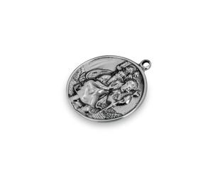 kleiner Anhänger heiliger St. Christophorus Ø 3 cm echt 925 Silber
