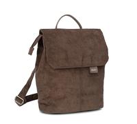 Kleiner Damen City-Rucksack Mademoiselle.M MR8 4 Liter, Hauptfach mit Magnet-Verschlussklappe und Reißverschluss, Geheimfach, gepolstertes Tablet-Fach, Handtragegriff, Rückenpolsterung (cord-wood)