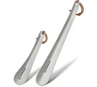 Kleiner Metall Schuhlöffel Edelstahl Shoe Horn Silber 18.5cm