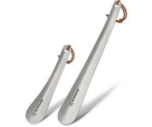 Kleiner Metall Schuhlöffel Edelstahl Shoe Horn Silber 18.5cm