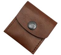 Kleiner Münzbeutel aus Leder, Braun, mit Druckknopf - Outlet