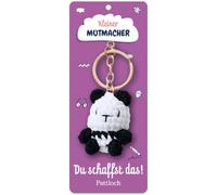 Kleiner Mutmacher, Schlüsselanhänger Panda: Du schaffst das! | Bag Charm und Glücksbringer zur Einschulung. Geschenk für den Schulstart, für Jungen und Mädchen (Süße Häkeltiere)